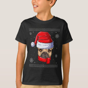 Französische Bulldogge Weihnachtsmann Bekleidung T-Shirt