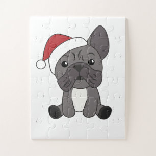 Französische Bulldogge Weihnachtsschneetiere