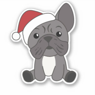 Französische Bulldogge Weihnachtsschneetiere Aufkleber