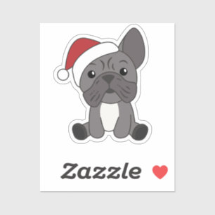 Französische Bulldogge Weihnachtsschneetiere Aufkleber
