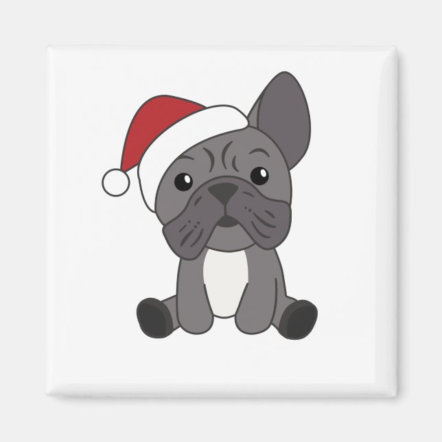 Französische Bulldogge Weihnachtsschneetiere Magnet (Vorne)
