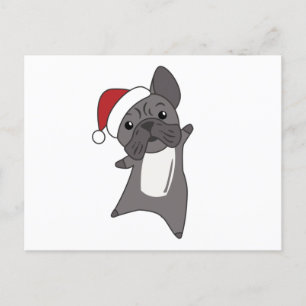 Französische Bulldogge Weihnachtsschneetiere Postkarte