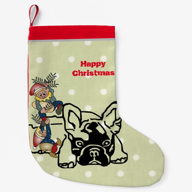 französische Bulldogge Weihnachtsstrumpf Kleiner Weihnachtsstrumpf (Vorderseite)