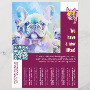 Französische Bulldogge-Welpe mit einer Wendung Flyer