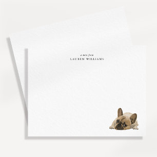 Französische Bulldogge-Welpen-Flat-Notizkarte Mitteilungskarte