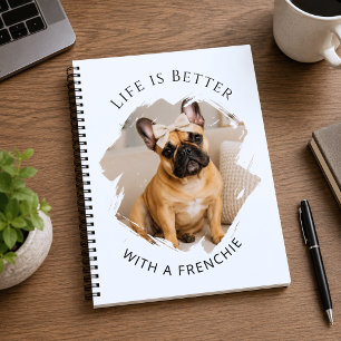 Französische Bulldogge Zitat Foto Notizblock