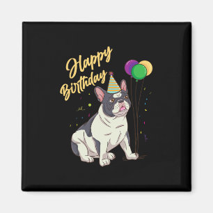 Französische Bulldogge zum Geburtstag  Magnet