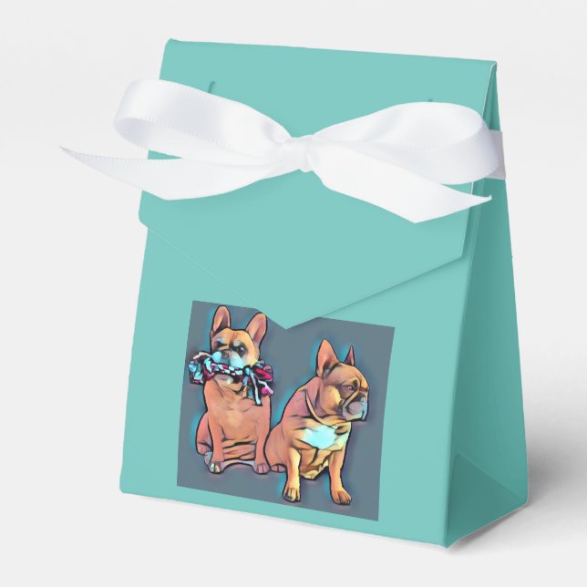 Französische Bulldogge zwei Freunde French Bulldog Geschenkschachtel (Vorderseite)