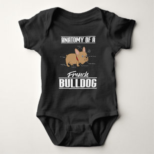 Französische Bulldoggen-Anatomie-lustiger Hund Baby Strampler