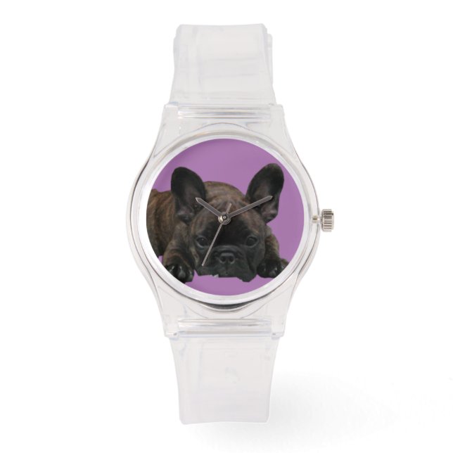 Französische Bulldoggen Armbanduhr (Vorderseite)