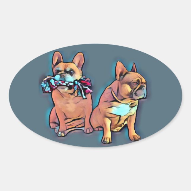 Französische Bulldoggen Aufkleber (Vorderseite)