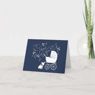 Französische Bulldoggen-Babyparty danken Ihnen Dankeskarte