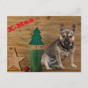  französische Bulldoggen Christmas French Bulldog  Postkarte