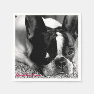 Französische Bulldoggen-Cocktail-Servietten Serviette