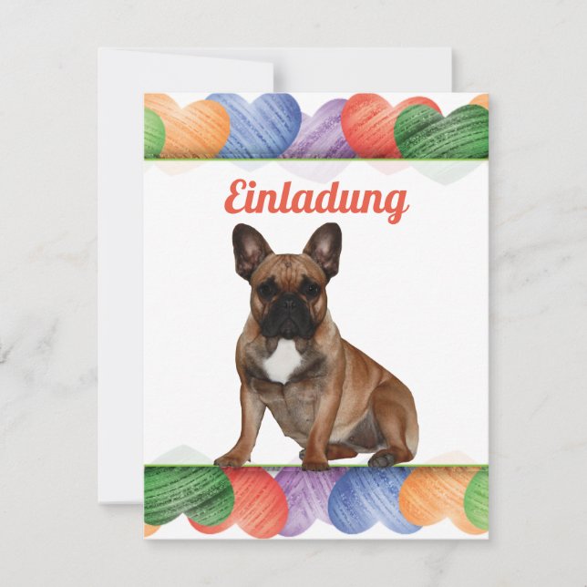 Französische Bulldoggen Einladung (Vorderseite)