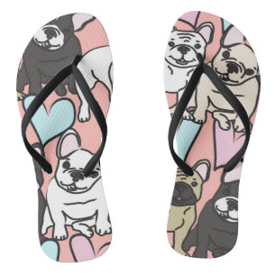 französische Bulldoggen Flip Flops