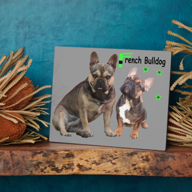 Französische Bulldoggen Fotoplatte (Seite)