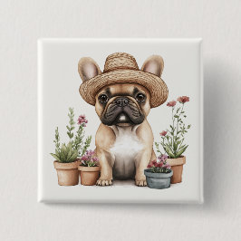 Französische Bulldoggen Gartenmöbel für Blume Button