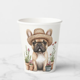 Französische Bulldoggen Gartenmöbel für Blume Pappbecher