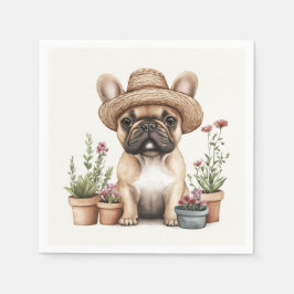 Französische Bulldoggen Gartenmöbel für Blume Serviette