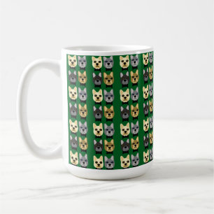 Französische Bulldoggen Grün Kaffeetasse