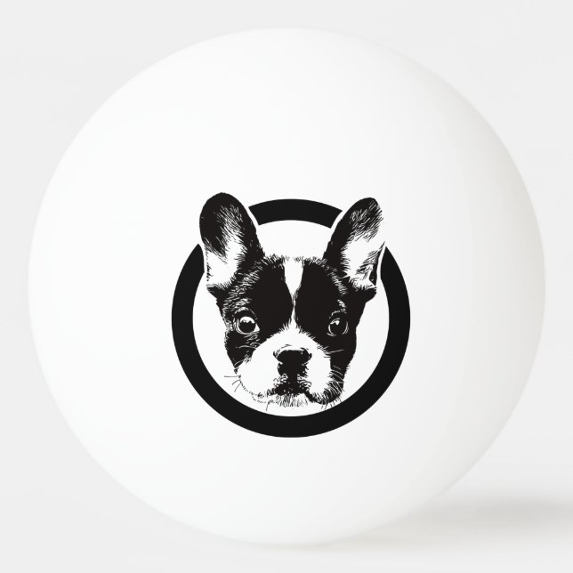 Französische Bulldoggen-Hundegesicht Tischtennisball (Vorderseite)
