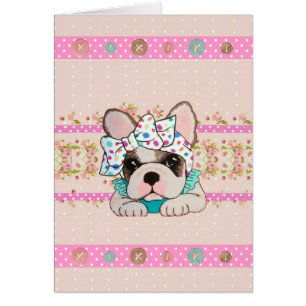 Französische Bulldoggen-Karte (freier Raum)