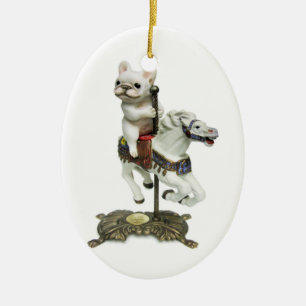 Französische Bulldoggen-Karussell Keramikornament