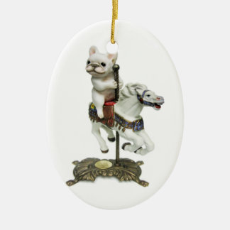 Französische Bulldoggen-Karussell Keramikornament