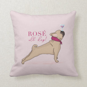 Französische Bulldoggen-Kissen Rosé den ganzen T Kissen