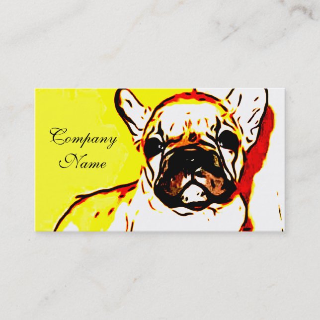 Französische Bulldoggen-Kunst Visitenkarte (Vorderseite)