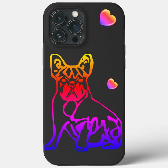 Französische Bulldoggen mit Herz French Bulldog Case-Mate iPhone Hülle (Rückseite)