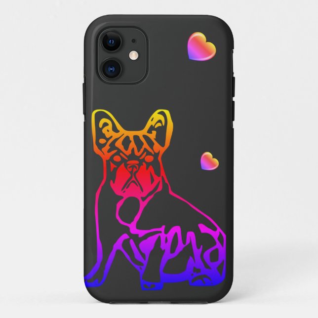 Französische Bulldoggen mit Herz French Bulldog Case-Mate iPhone Hülle (Rückseite)