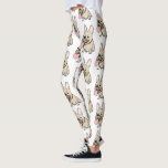 Französische Bulldoggen-Muster Leggings<br><div class="desc">Spaß-Leggings für Frenchie Liebhaber. Lustiger Cartoon-französische Bulldogge.</div>