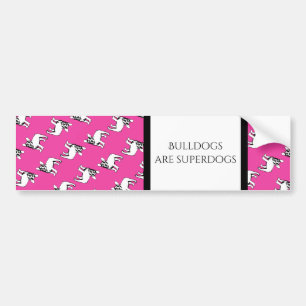 Französische Bulldoggen Muster und Text Autoaufkleber