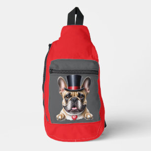 Französische Bulldoggen New Year Ballon Bulldog Crossbody Bag