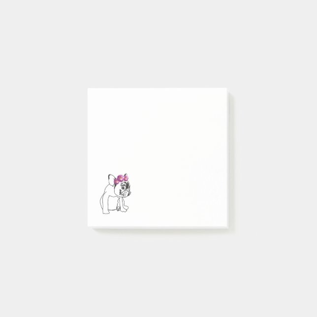 Französische Bulldoggen-niedliche Post-it Klebezettel (Vorderseite)