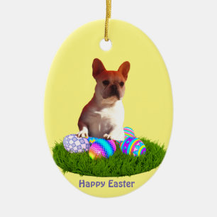 Französische Bulldoggen Ostern French Bulldog Keramik Ornament