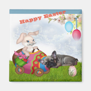 Französische Bulldoggen Ostern French Bulldog Magnet