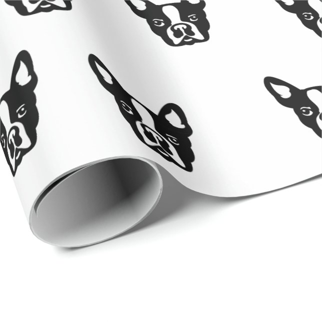 Französische Bulldoggen-Packpapier Geschenkpapier (Rolleneckpunkt)