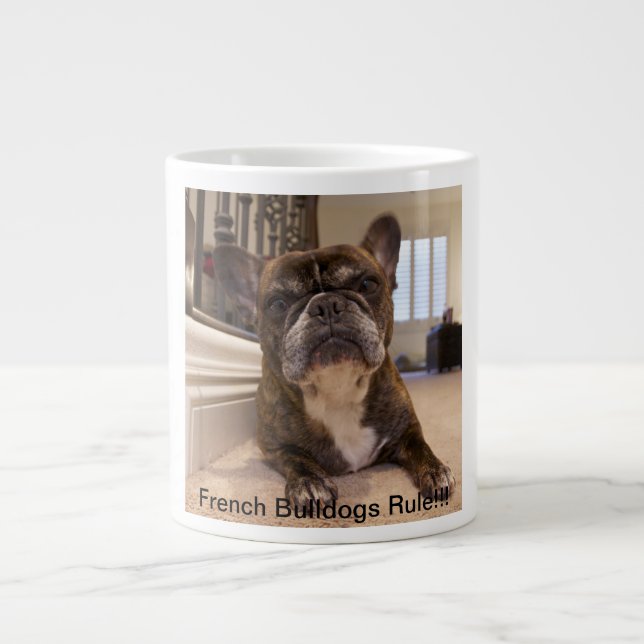 Französische Bulldoggen-Regel Jumbo-Tasse (Vorderseite)