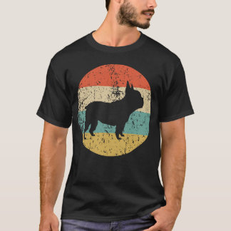 Französische Bulldoggen-Retro französische T-Shirt