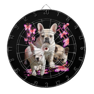 Französische Bulldoggen Schmetterling  Bulldog Dartscheibe