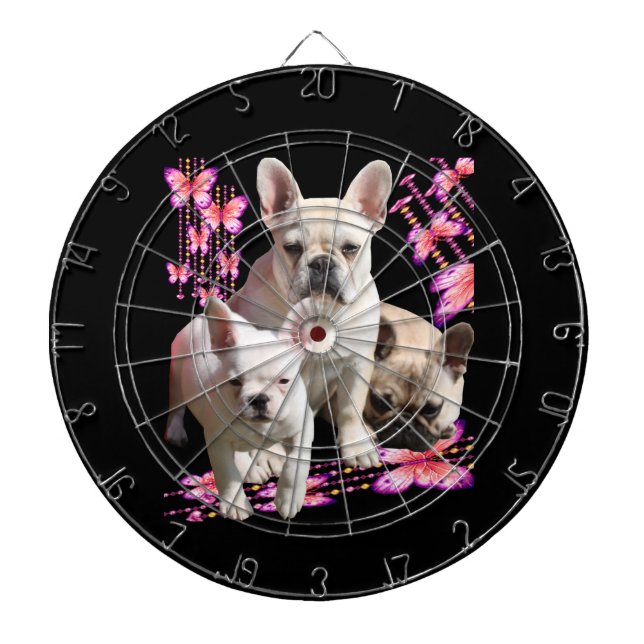 Französische Bulldoggen Schmetterling  Bulldog Dartscheibe (vorne)