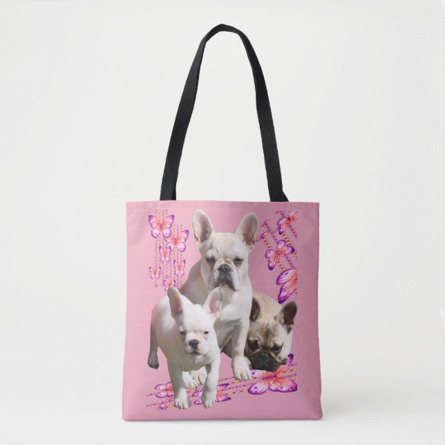 Französische Bulldoggen Schmetterling  Bulldog Tasche (Vorderseite)