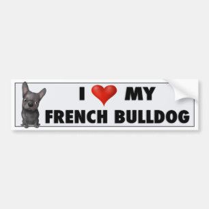 Französische Bulldoggen-(schwarze) Liebe FB1 Autoaufkleber