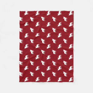 Französische Bulldoggen-Silhouette-Muster Fleecedecke