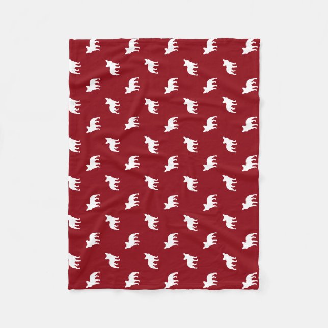 Französische Bulldoggen-Silhouette-Muster Fleecedecke (Vorderseite)