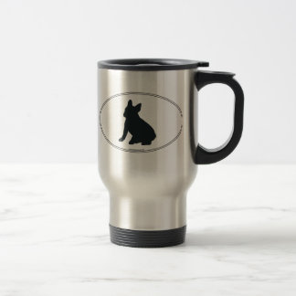 Französische Bulldoggen-Silhouette Reisebecher