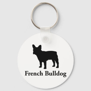 Französische Bulldoggen-Silhouette Schlüsselanhänger